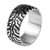 roestvrij staal Maar vinger ring, Titanium Staal, Anoint, mode sieraden & verschillende grootte voor keus & voor de mens, oorspronkelijke kleur, Verkocht door PC