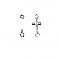 Tvärgående zinklegeringskontakt, Zink Alloy, Cross, antik silver pläterad, Vintage & DIY & 1/1 slinga, nickel, bly och kadmium gratis, 8x20mm, Ca 100PC/Bag, Säljs av Bag