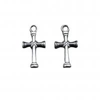 Zinc Alloy Cross Pendants antique silver color plated vintage & DIY nickel lead & cadmium free Approx Sold By Bag