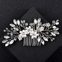 Decorative Hair Combs Zinc Alloy with Crystal & Plastic Pearl fashion jewelry & for woman nickel lead & cadmium free Sold By PC