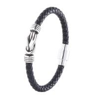 PU Schnur Armbänder, Mikrofaser PU, mit 316 Edelstahl, unterschiedliche Länge der Wahl & für den Menschen, keine, 6mm, verkauft von PC