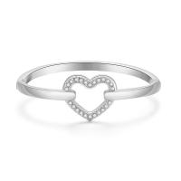 Zinc Alloy Bangle Smykker, Heart, forgyldt, for kvinde & med rhinestone, flere farver til valg, nikkel, bly & cadmium fri, 20x60mm, Solgt af PC