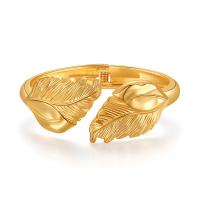 Zinc Alloy Cuff Bangle, Leaf, forgyldt, Vintage & for kvinde, flere farver til valg, nikkel, bly & cadmium fri, 24x60mm, Solgt af PC