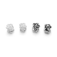 925 Sterling Silver Spacer Bead, Flower, DIY, dathanna níos mó le haghaidh rogha, 5.50x5.50mm, Poll:Thart 1.3mm, Díolta De réir PC