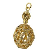 Cubic Zirconia Micro Pave Brass Pendant gold color plated fashion jewelry & DIY & micro pave cubic zirconia golden Approx 3mm Sold By PC