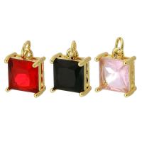 Pendentifs en laiton zircon cubique (CZ), Placage de couleur d'or, bijoux de mode & DIY & avec zircone cubique, plus de couleurs à choisir, 9x11x5mm, Trou:Environ 3mm, Vendu par PC