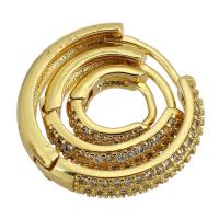 Cúbicos Circonia Pendiente Latón Micro pavimenta, metal, chapado en color dorado, Joyería & diverso tamaño para la opción & micro arcilla de zirconia cúbica & para mujer, dorado, Vendido por Par