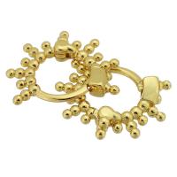 Boucle d'oreille Creole cerceau laiton, Placage de couleur d'or, bijoux de mode & pour femme, doré, 15x12x3mm, Vendu par paire