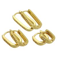 Cúbicos Circonia Pendiente Latón Micro pavimenta, metal, chapado en color dorado, Joyería & diverso tamaño para la opción & micro arcilla de zirconia cúbica & para mujer, dorado, Vendido por Par