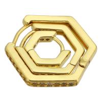 Cúbicos Circonia Pendiente Latón Micro pavimenta, metal, chapado en color dorado, Joyería & diverso tamaño para la opción & micro arcilla de zirconia cúbica & para mujer, dorado, Vendido por Par