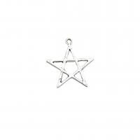 Zink Alloy Star Pendant, antik silver pläterad, Vintage & DIY & ihålig, nickel, bly och kadmium gratis, 26x23mm, Ca 100PC/Bag, Säljs av Bag