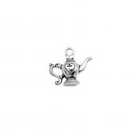 Sinc Alloy Pendants, teapot, dath airgid antique plátáilte, seanré & DIY, nicil, luaidhe & caidmiam saor in aisce, 19x21mm, Thart 100ríomhairí pearsanta/Mála, Díolta De réir Mála