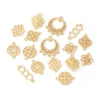 Zinc Alloy Connector gold color plated DIY & 1/1 loop & 1/5 loop golden nickel lead & cadmium free Sold By Bag