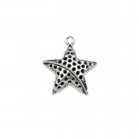 Zink Alloy Star Pendant, antik silver pläterad, DIY, nickel, bly och kadmium gratis, 22x19mm, Hål:Ca 2mm, Ca 100PC/Bag, Säljs av Bag