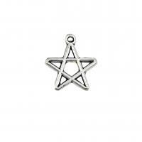 Zink Alloy Star Pendant, antik silver pläterad, DIY & ihålig, nickel, bly och kadmium gratis, 16x14mm, Hål:Ca 1.5mm, Ca 100PC/Bag, Säljs av Bag