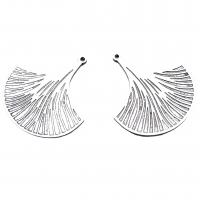 Zinklegering Leaf Hangers, Zinc Alloy, Ginkgo Leaf, antiek zilver plated, DIY, nikkel, lood en cadmium vrij, 36x33mm, Gat:Ca 1mm, Ca 100pC's/Bag, Verkocht door Bag