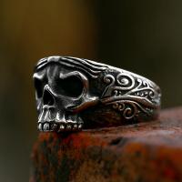 Titanium Steel Finger Ring Skull polished vintage & for man US Ring Sold By PC