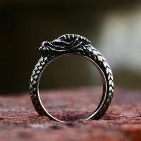 Bague acier titane, dragon, poli, Vintage & normes différentes pour le choix & pour homme, Taille:7-13, Vendu par PC