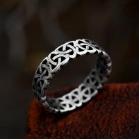 Titantium Steel Finger Ring, Titanium Steel, csiszolt, Vintage & különböző méretű a választás & az ember, Méret:7-13, Által értékesített PC