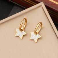 Rhinestone Earring 304 Stainless Steel Vacuum Ion Plating fashion jewelry & for woman & with rhinestone golden Sold By Pair