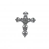 Zinc Alloy Cross Pendants antique silver color plated vintage & DIY & hollow nickel lead & cadmium free Approx Sold By Bag