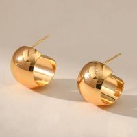 Brass Stud Earring 18K gold plated fashion jewelry & for woman golden nickel lead & cadmium free Sold By Pair