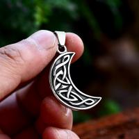 Stainless Steel Pendants 304 Stainless Steel Moon polished vintage & DIY Sold By PC