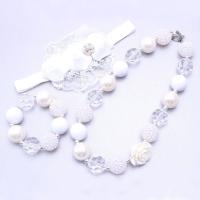 Kinderen sieraden set, Acryl, met Plastic Pearl, met 3.94inch extender keten, handgemaakt, Meisje & mode sieraden & verschillende stijlen voor de keuze, 90*75mm,20mm,30mm, Lengte Ca 14.17 inch, Verkocht door Stel