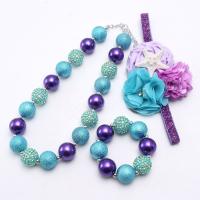 Kinderen sieraden set, Acryl, met Plastic Pearl & Zinc Alloy, met 2.36inch extender keten, handgemaakt, Meisje & mode sieraden & verschillende stijlen voor de keuze, 18mm,20mm, Lengte Ca 17.71 inch, Verkocht door Stel