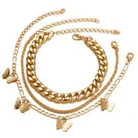 Zink Alloy Anklet, guldfärg pläterade, tre stycken & mode smycken & för kvinna, gyllene, nickel, bly och kadmium gratis, Säljs av Ställ