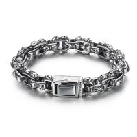 Bracciale gioielli in acciaio inossidabile, 316L acciaio inox, Teschio, stile punk & per l'uomo, nessuno, 220x13mm, Venduto da PC