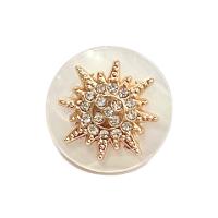 Zinc Alloy Shank Button, Sneeuwvlok, gold plated, DIY & verschillende grootte voor keus & met strass, nikkel, lood en cadmium vrij, Verkocht door PC