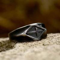 Acier titane bague, croix, Vintage & normes différentes pour le choix & pour homme, noire, Taille:7-13, Vendu par PC