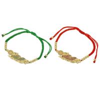 Pulseras de latón, metal, chapado en color dorado, Joyería & micro arcilla de zirconia cúbica & para mujer, más colores para la opción, libre de níquel, plomo & cadmio, 40*13*4mm,4mm, longitud aproximado 10 Inch, Vendido por UD