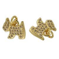 Cubic Zirconia Micro Pave bronze Pingente, cobre, cromado de cor dourada, joias de moda & DIY & micro pavimento em zircônia cúbica, níquel, chumbo e cádmio livre, 10*8*2mm, Buraco:Aprox 2mm, vendido por PC