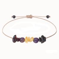 Pulseras de piedras preciosas, Cordón de cera, con Piedras preciosas, 12 Signos del Zodíaco, ajustable & para mujer, longitud aproximado 15-30 cm, Vendido por UD