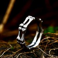 Rozsdamentes acél Finger Ring, Titanium Steel, Csontváz, Vintage & különböző méretű a választás & az ember, Méret:7-13, Által értékesített PC