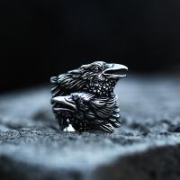 Titanium Steel Finger Ring, Madár, csiszolt, Vintage & különböző méretű a választás & az ember, 18.50x29.50mm, Által értékesített PC