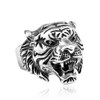 Acier titane bague, tigre, poli, Vintage & normes différentes pour le choix & pour homme, Taille:8-13, Vendu par PC