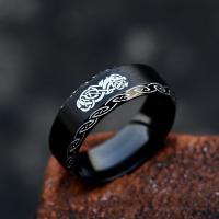 Titanium Čelik Finger Ring, Berba & različite veličine za izbor & za čovjeka, više boja za izbor, 8mm, Veličina:7-13, Prodano By PC