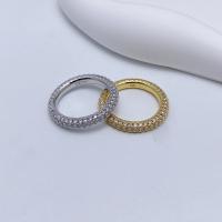 Messing Fingerring, plattiert, Modeschmuck & verschiedene Größen vorhanden & für Frau & mit Strass, keine, frei von Nickel, Blei & Kadmium, verkauft von PC