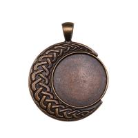 Liga de zinco Pendant Cabochon Ambiente, Roda, banho de cor bronze antigo, Vintage & DIY, níquel, chumbo e cádmio livre, Diametro interno:Aprox 25mm, vendido por PC