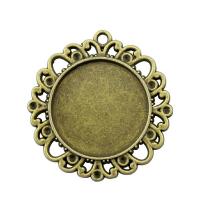 Zinc Alloy vedhæng Cabochon Setting, forgyldt, Vintage & du kan DIY, flere farver til valg, nikkel, bly & cadmium fri, 25mm, Solgt af PC