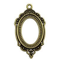 Zinc Alloy vedhæng Cabochon Setting, forgyldt, Vintage & du kan DIY & forskellig størrelse for valg & hule, flere farver til valg, nikkel, bly & cadmium fri, Solgt af PC