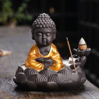 Backflow Incense Burner Purple Clay half handmade for home and office & durable & multifunctional Sold By PC