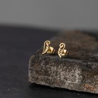 Roestvrij staal Stud Earrings, 304 roestvrij staal, Angel Wing, mode sieraden & voor vrouw, meer kleuren voor de keuze, 4x10mm, Verkocht door pair