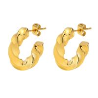 Roestvrij staal Stud Earrings, 304 roestvrij staal, mode sieraden & voor vrouw, gouden, 19x5mm, Verkocht door pair