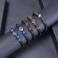 Edelsteen armbanden, Black Stone, met Magneet & Tiger Eye, mode sieraden & uniseks & verschillende stijlen voor de keuze, Lengte Ca 6.6-8.5 inch, Verkocht door PC