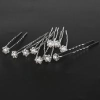 Palillos para el Cabello, aleación de zinc, con Perlas plásticas, diverso tamaño para la opción & para mujer & con diamantes de imitación, libre de níquel, plomo & cadmio, 20PCs/Bolsa, Vendido por Bolsa