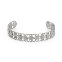 Roestvrij staal armbanden, 304 roestvrij staal, Bloem, voor vrouw & hol, meer kleuren voor de keuze, 11.20mm, Lengte 150 mm, Verkocht door PC